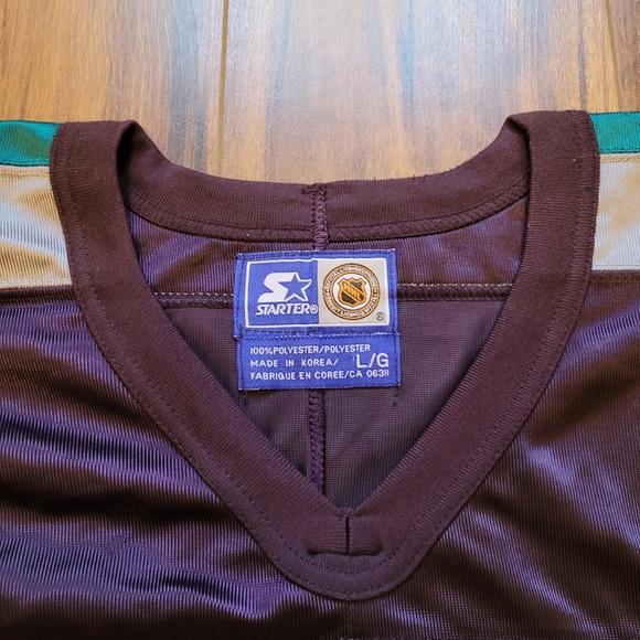 Rare 90's Starter Anaheim Mighty Ducks Alternate Hockey Jersey Size Large Jade - Picture 5 of 9